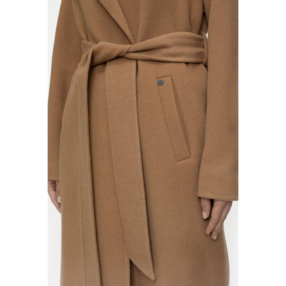 Women's DoubleFace Coat in Biscotti Brown by Closed, showing the stylish, reversible design and soft fabric texture.