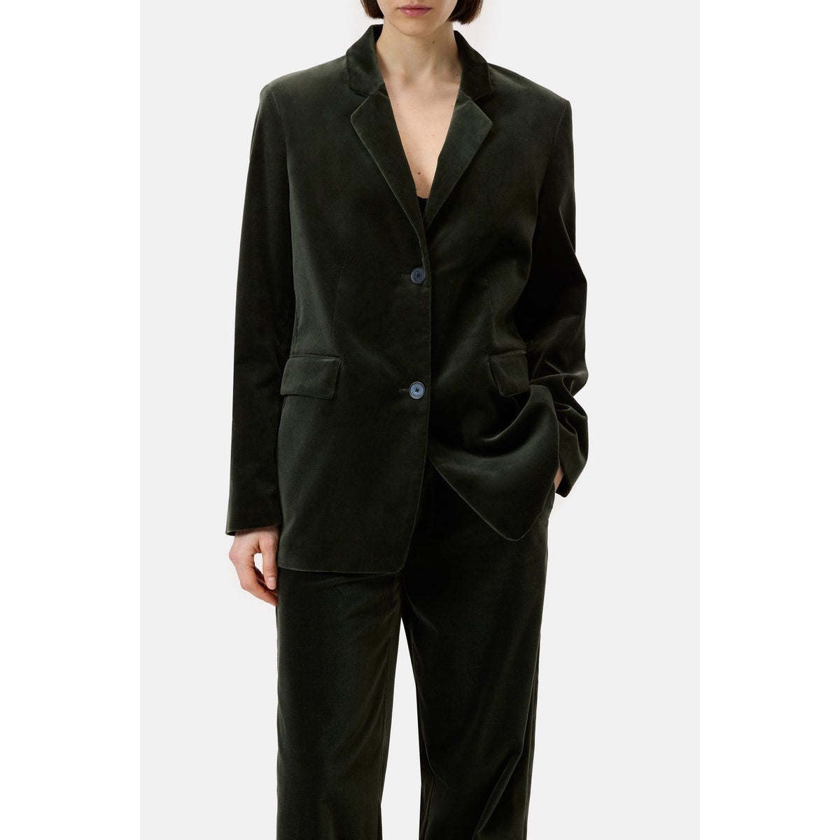 Women's Lola Velvet Blazer in Irish Coffee by Closed Women's, featuring a stylish velvet fabric and tailored fit.