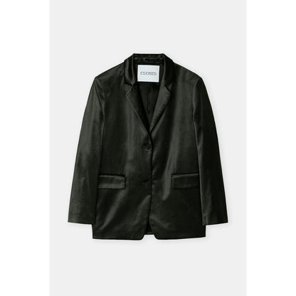 Women's Lola Velvet Blazer in Irish Coffee by Closed Women's, shown in a stylish close-up with a tailored fit.