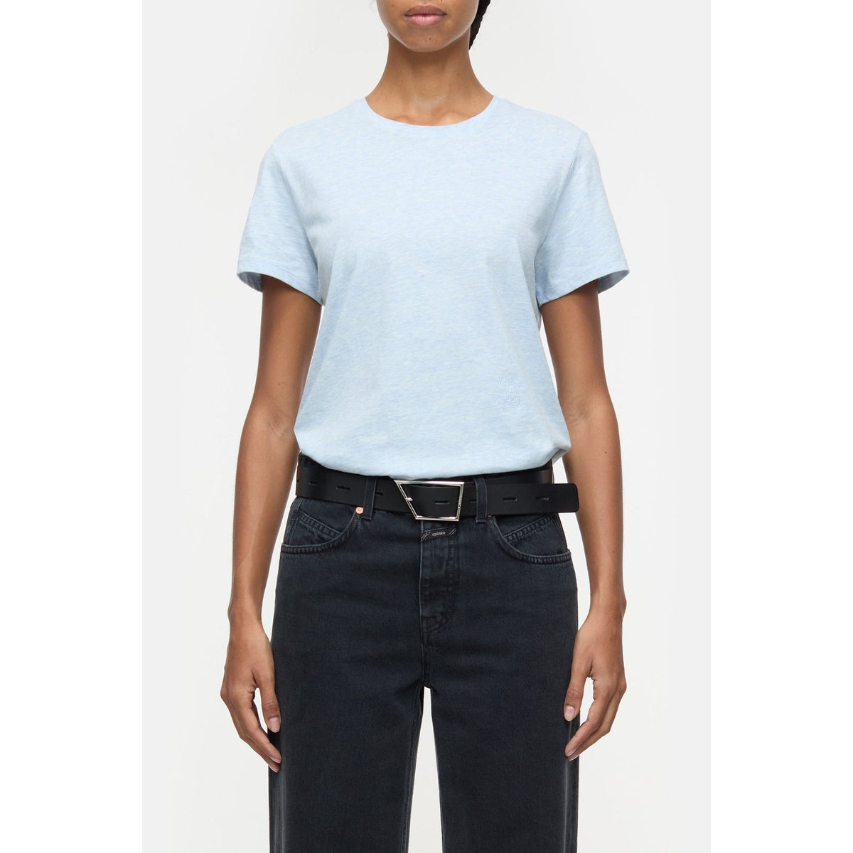 Women's melange Lazio Blue T-shirt by Closed Women's, featuring a casual fit and soft fabric.
