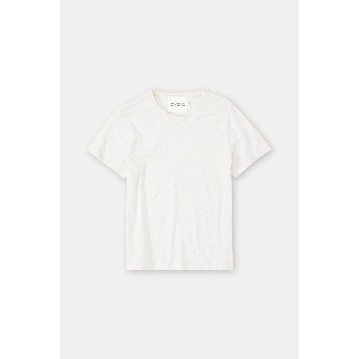 Women's melange beige t-shirt by Closed, casual fit, soft fabric, and classic crew neckline.