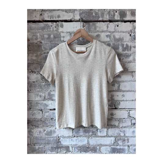 T-Shirt in Melange - Sabbia Beige - DUNE + SALT