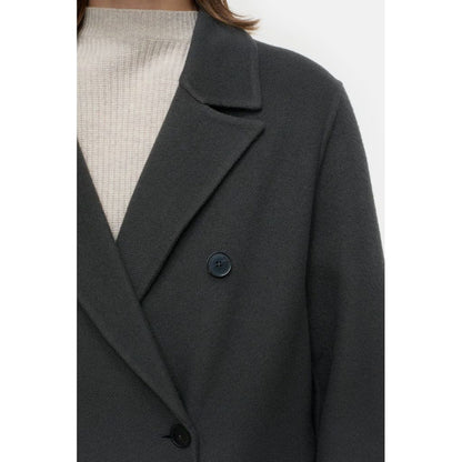 Women's Virgin Wool Cashmere Blend Coat in Irish Coffee color, tailored fit, with classic lapel collar and side pockets by Closed Women's.