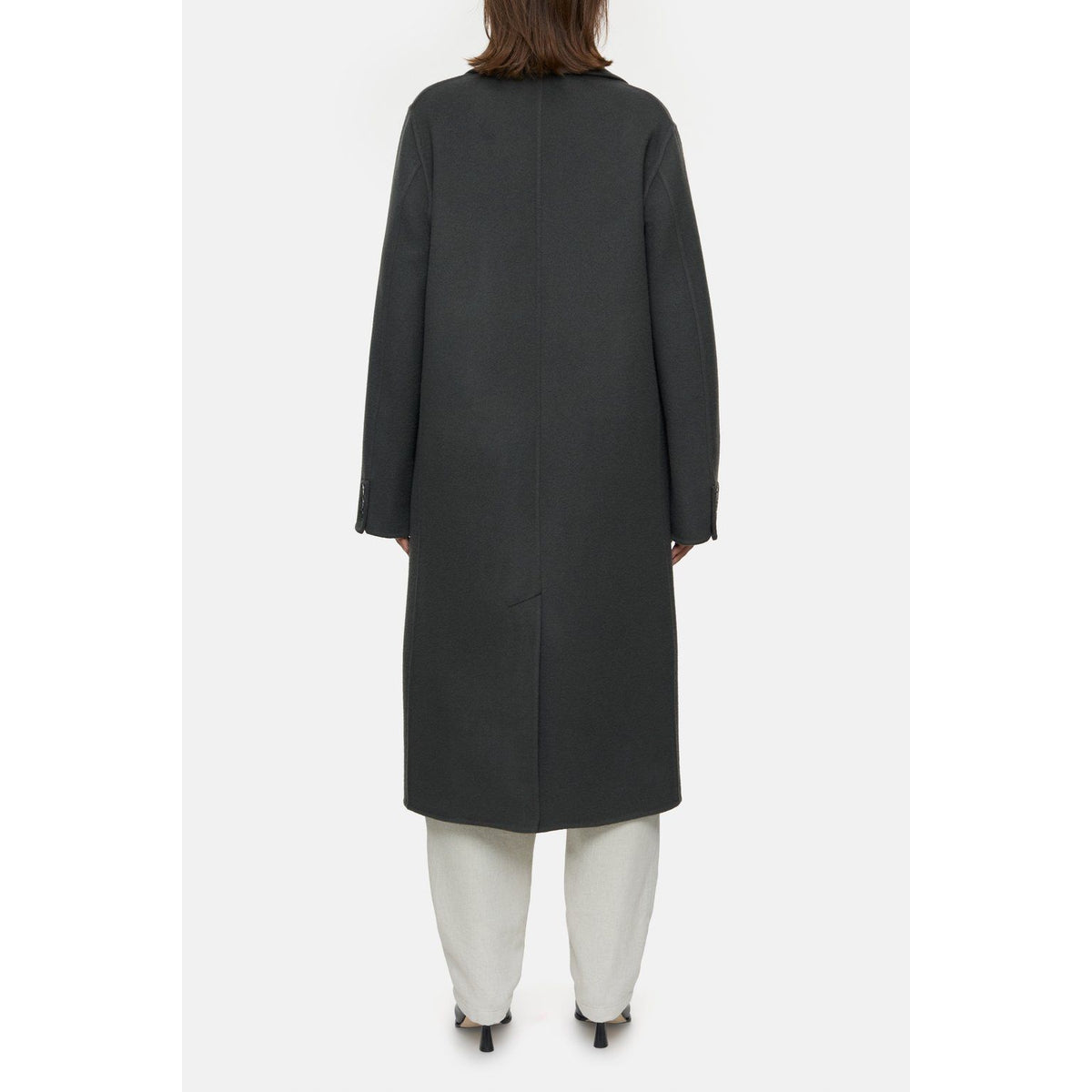 Women's Virgin Wool Cashmere Blend Coat in Irish Coffee by Closed, showcasing a stylish, warm outerwear piece with a tailored fit.