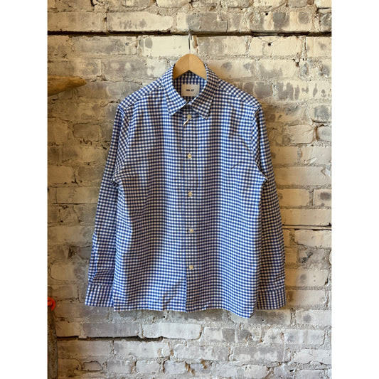 NN07 Colby Regular Fit Oxford Shirt - Cobolt Check Dim Gray