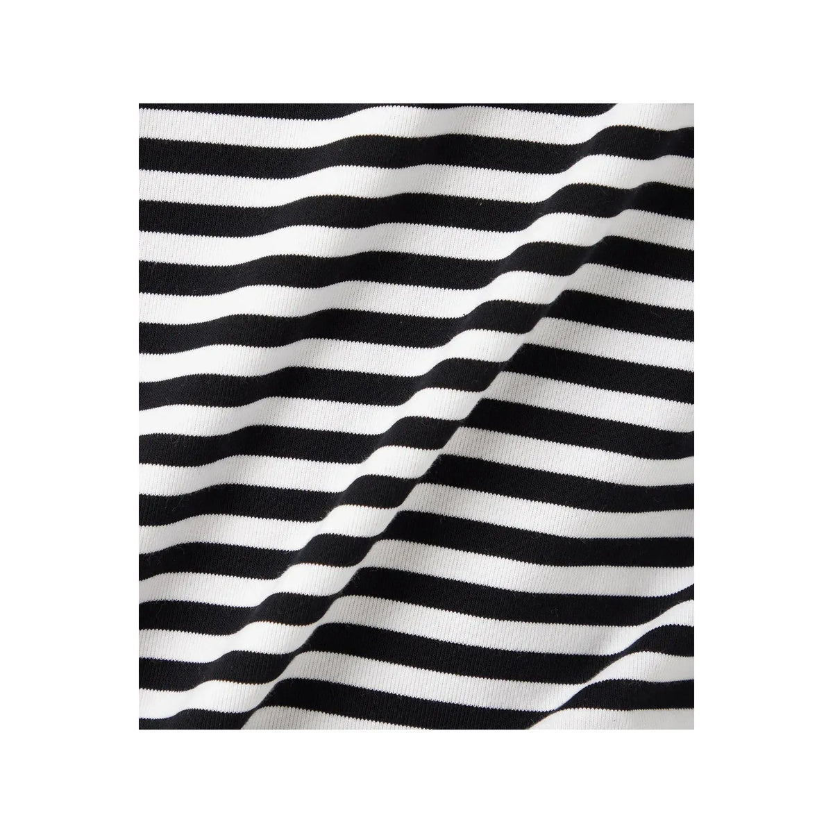 Men's black and navy COOLMAX stripe jersey tee by nanamica, showcasing a comfortable, lightweight knit with striped pattern.