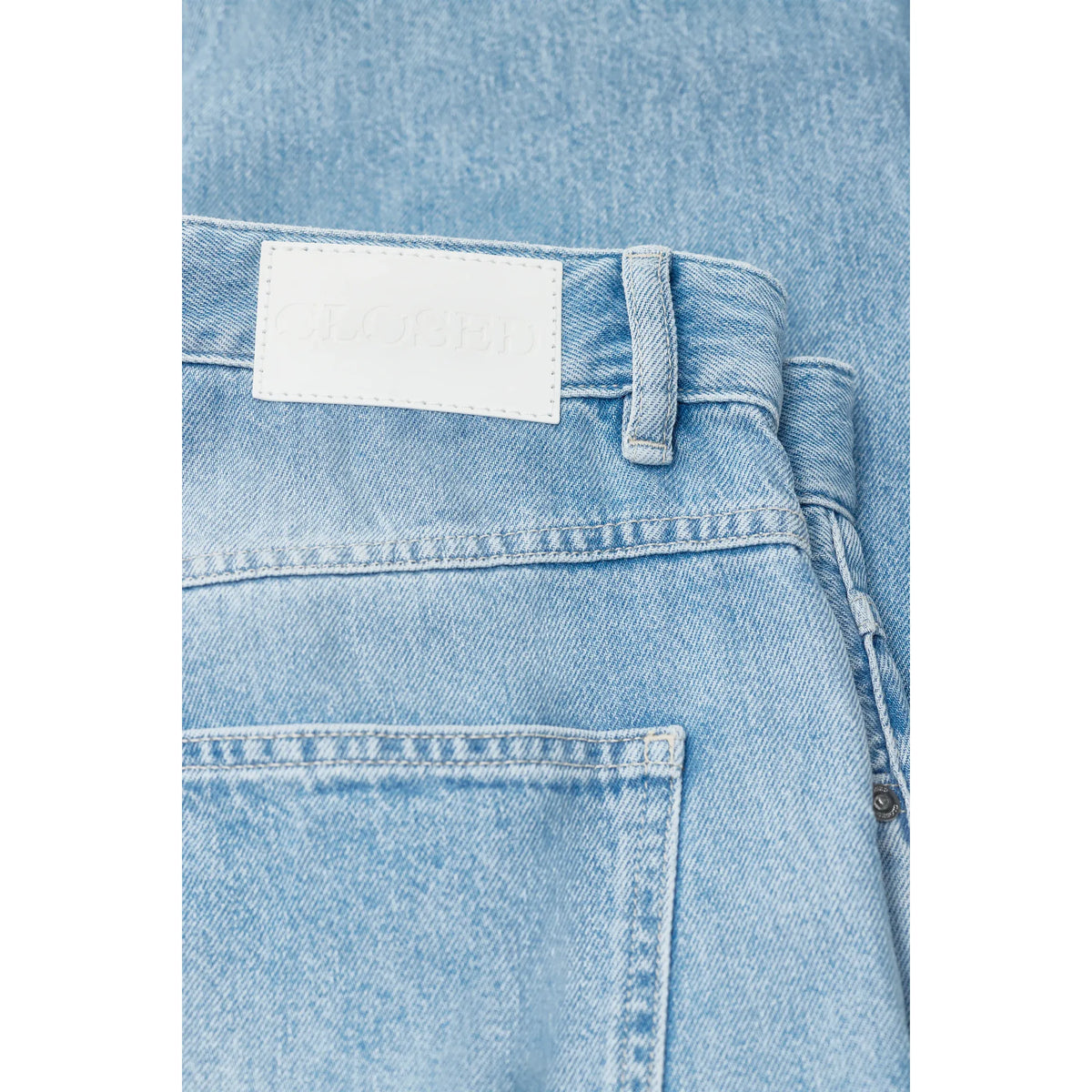 Light blue Cooper True Regular Jean for men by Closed Men's, showing a classic fit with front pockets and belt loops.