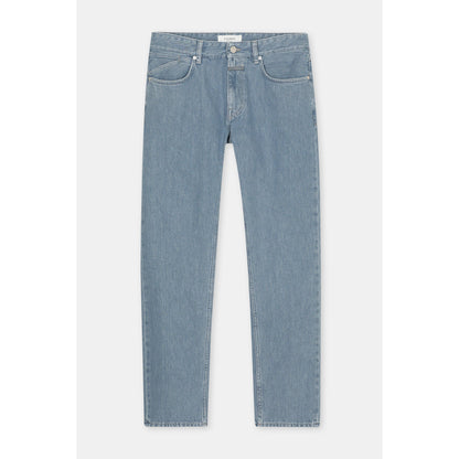 Men's Cooper True Regular Jean in Mid Grey by Closed Men's, showcasing classic fit denim with subtle fading and stitching details.