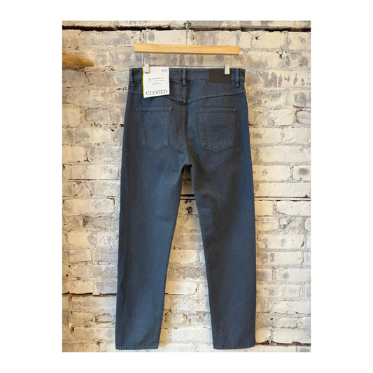 Closed Men's Cooper True Regular Jean in Smoky Blue, showcasing classic fit and denim fabric with visible stitching and pocket details.
