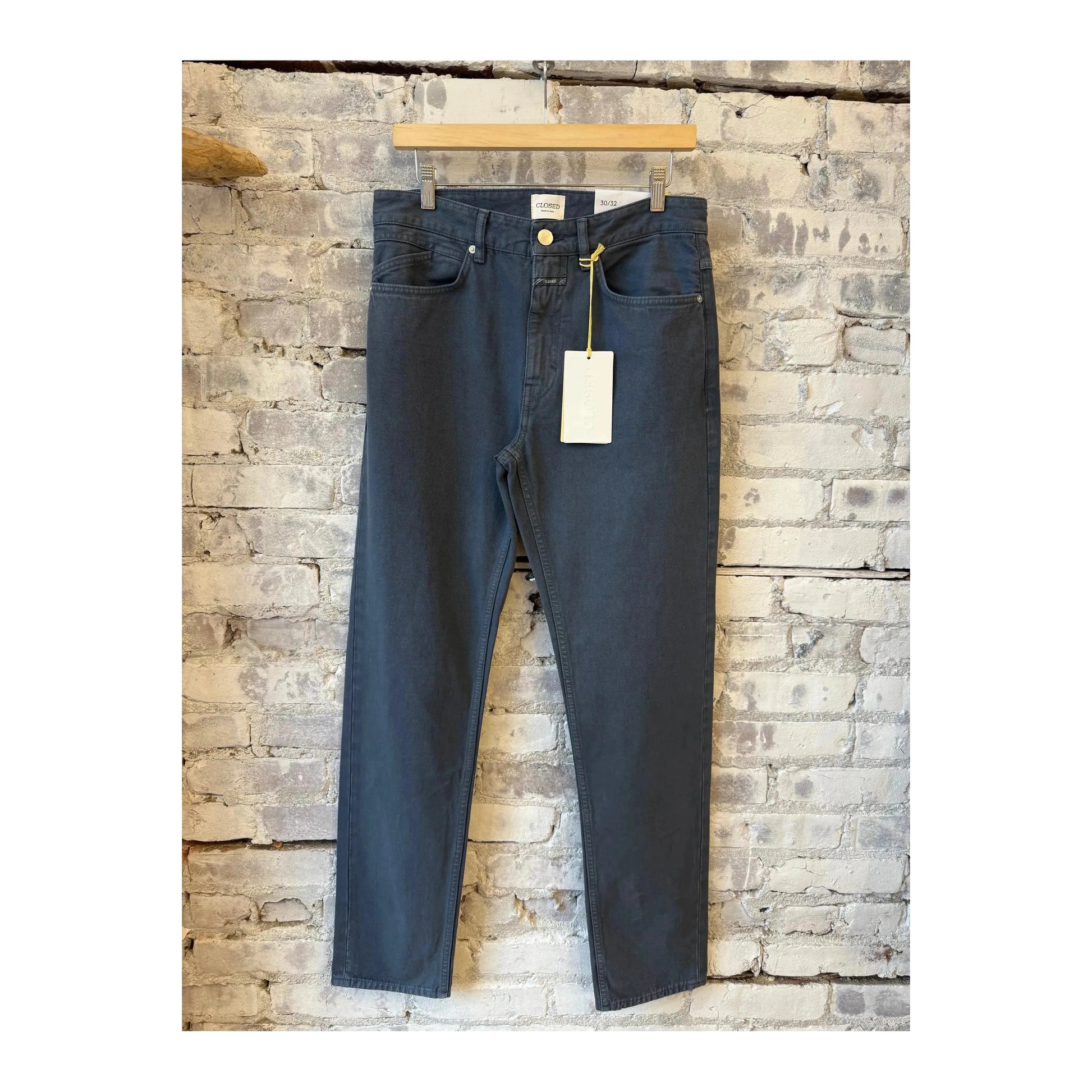 Men's Cooper True Regular Jean in Smoky Blue by Closed Men's, showing the fit and denim fabric details.