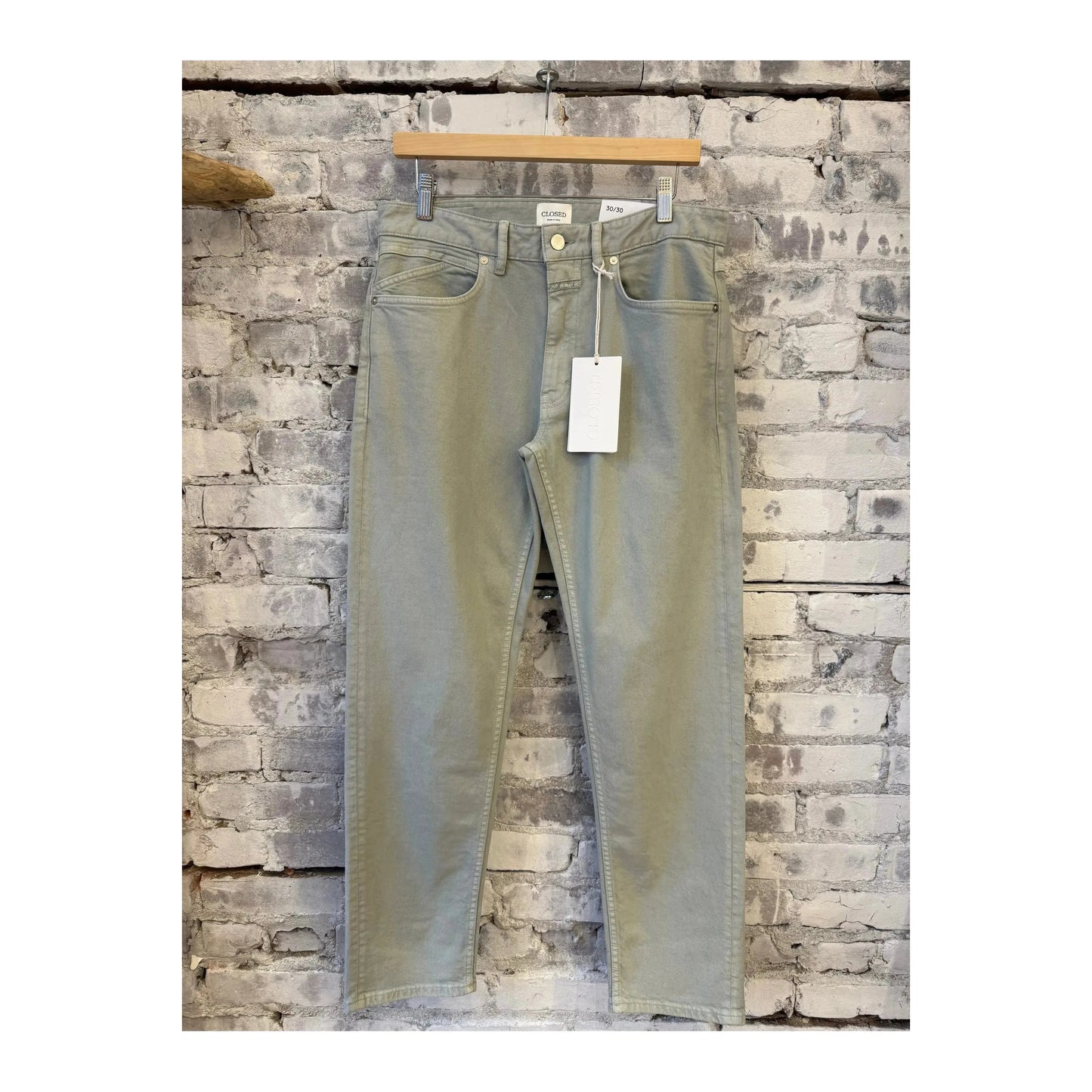 Men's Cooper True Stretch Jean in Cloud Grey by Closed Men's, showing the slim fit denim with classic five-pocket design.