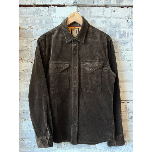 Relwen Cord Workshirt - Coffee Dark Slate Gray