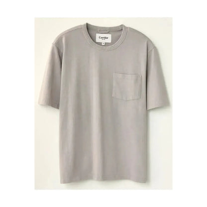 Men's garment dyed oyster grey tee by Corridor, organic cotton fabric with a relaxed fit and casual style.