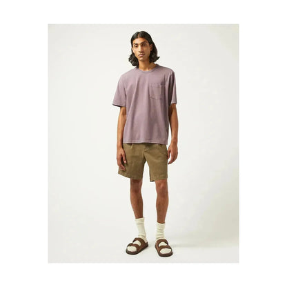 Men's garment dyed violet tee by Corridor, casual cotton t-shirt with a soft, rich color and relaxed fit.