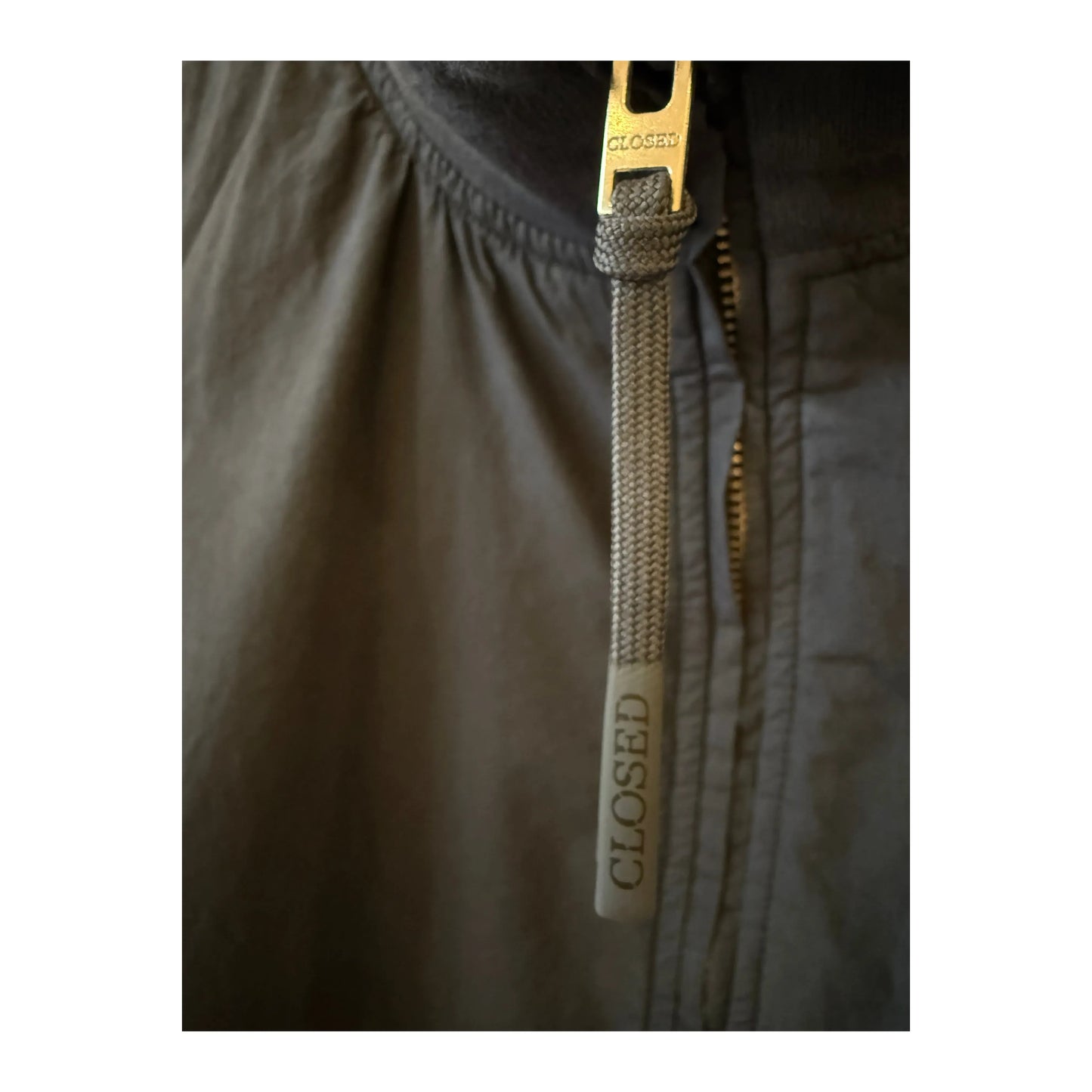Men's cotton bomber jacket in smokey blue by Closed, featuring a stylish fit and classic bomber design.