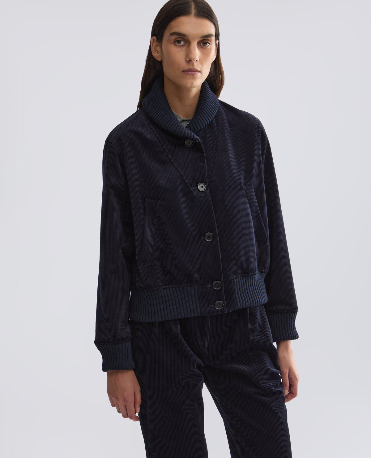 Aspesi Cotton Corduroy Jacket - Navy Black