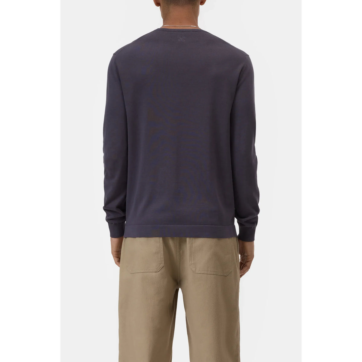 Men's Magma Black cotton jumper by Closed Men's, showing a close-up of the black knit fabric and ribbed cuffs.