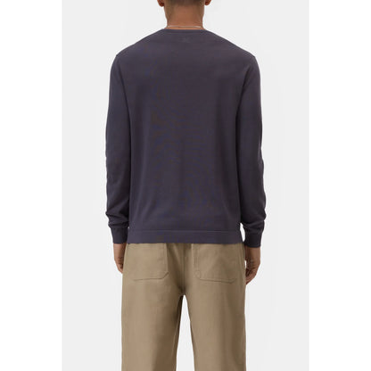 Men's Magma Black cotton jumper by Closed Men's, showing a close-up of the black knit fabric and ribbed cuffs.