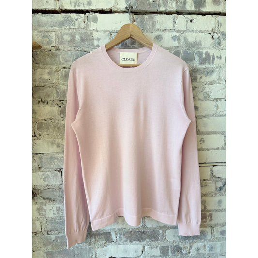 Men's quartz pink cotton jumper by Closed Men's, featuring a cozy knit design and classic fit.
