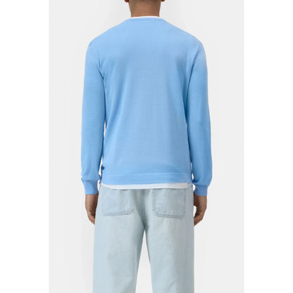 Men's sky blue cotton jumper from Closed Men's, featuring a comfortable fit and soft knit fabric.