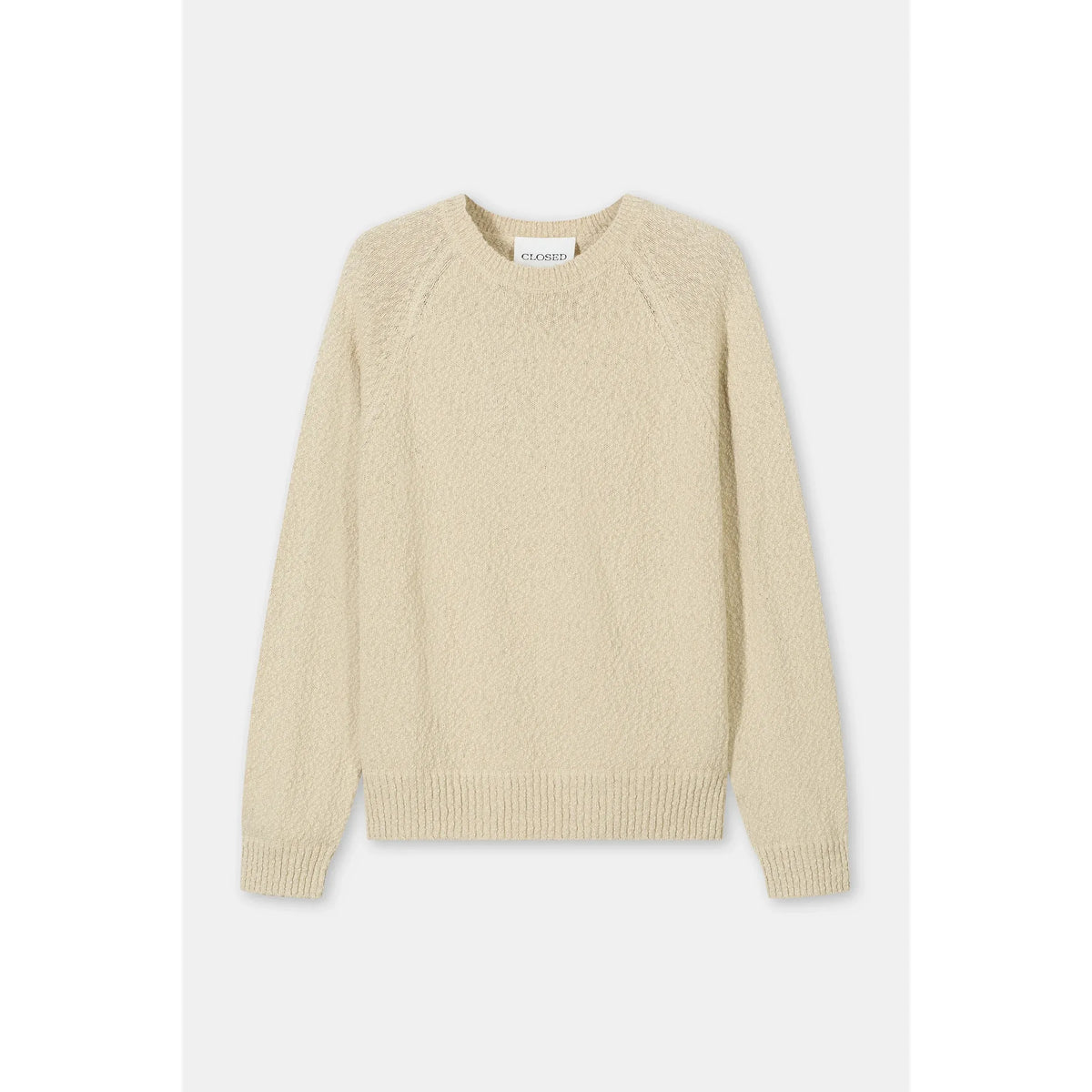 Men's cotton jumper in whipped cream color, stylish and comfortable, from Closed Men's, shown on a model.