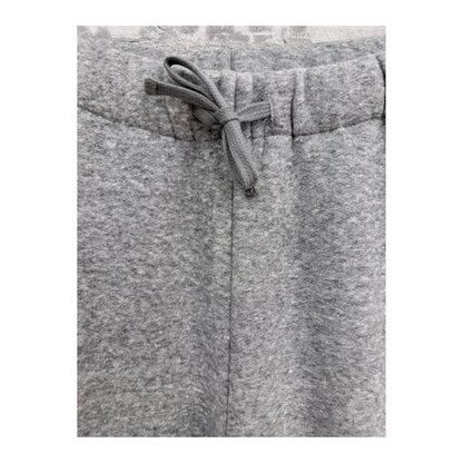 Women's Heather Charcoal Cotton Tencel Brushed Fleece Joggers by V::Room, showing the soft, cozy fleece fabric and relaxed fit.