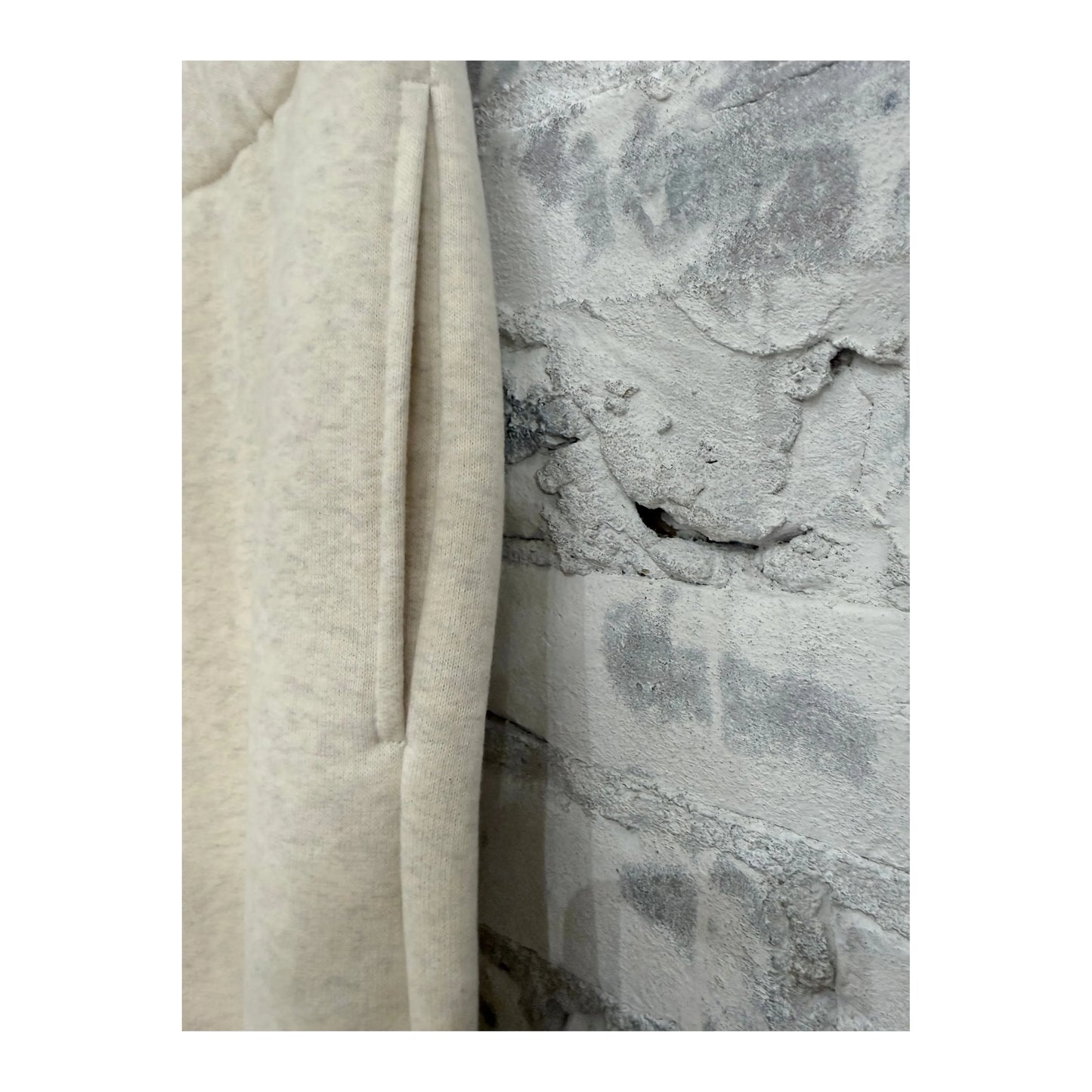 Women's cotton Tencel brushed fleece joggers in oat color by V::Room, featuring a comfortable relaxed fit and soft fabric.