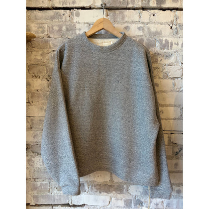 V::Room Cotton Tencel Brushed Fleece Oversized LS Crew - Heather Charcoal Light Slate Gray