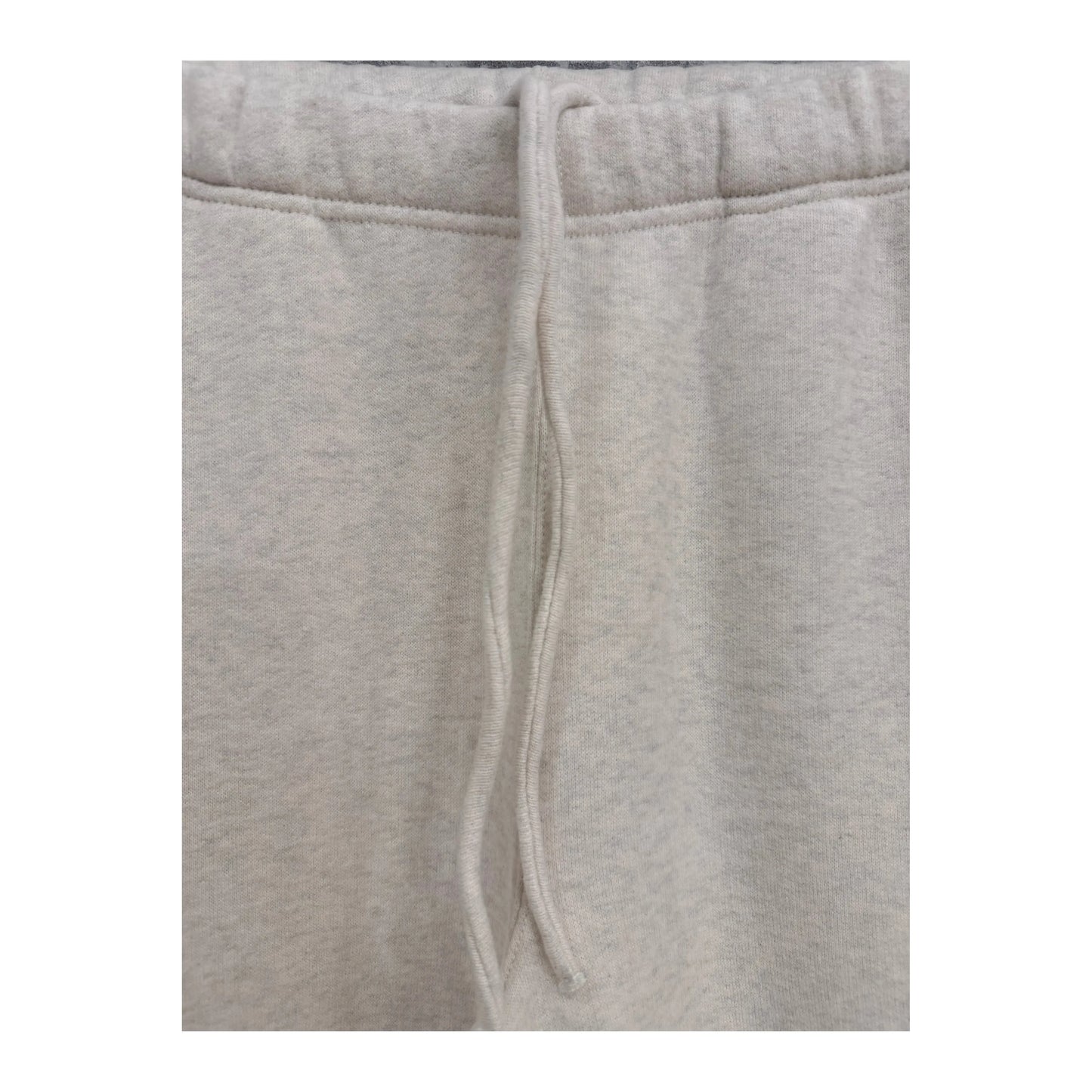 Men's V::Room cotton Tencel brushed fleece sweatpants in oat color, showing relaxed fit and soft fabric texture.
