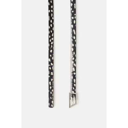 Women's black and cream cowhide belt by Closed Women's, featuring a textured leather strap with a sleek buckle.