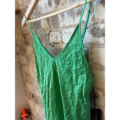 Women's Crinkle Cami Top by Brazeau Tricot in Mojito color, featuring a textured fabric and sleeveless design.