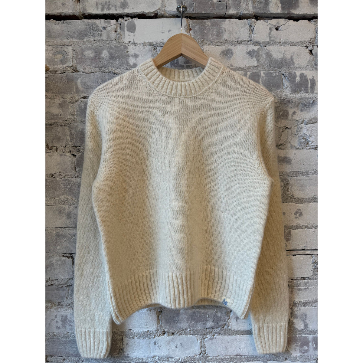 Merz b. Schwanen Cropped Merino Wool Sweater - Nature Dark Gray