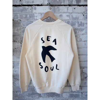 Men's La Paz Cunha Sea Soul Crew in ecru, casual short-sleeve t-shirt with a relaxed fit and nautical-inspired design.