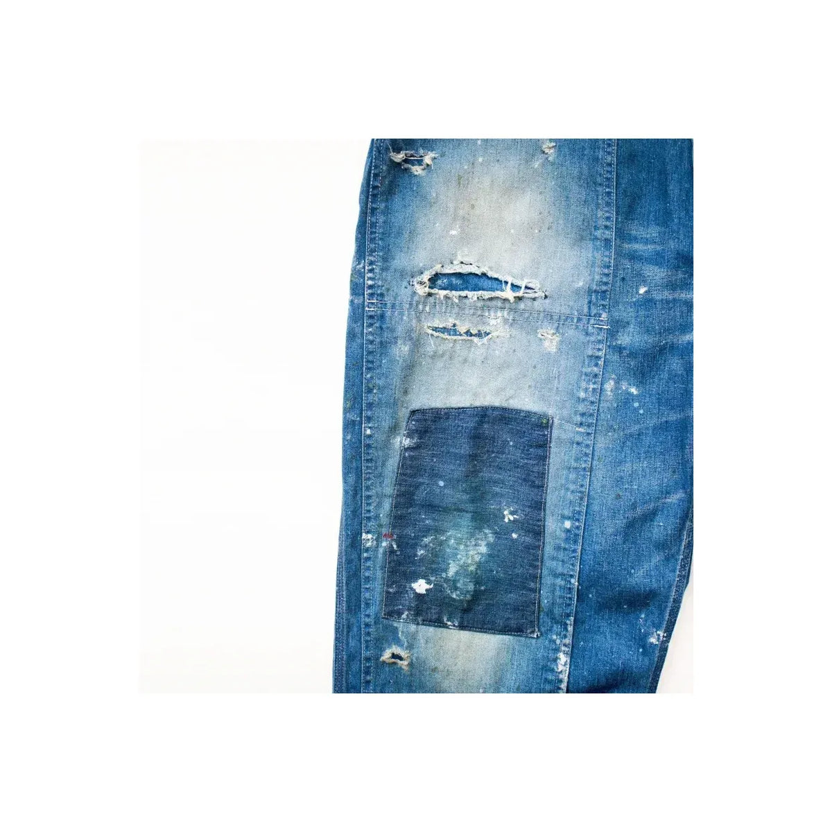 Men's customized side open panther denim pants by H-Unit with unique design and tailored fit, shown in the image.