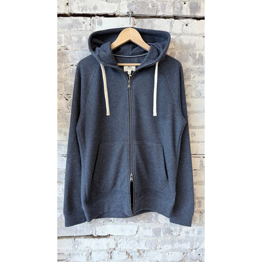 Men's navy Heather fleece full-zip hoodie from Surfside Supply with a comfortable fit and casual style.