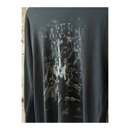 Men's Bruce Crowd LS Tee in faded black by Danny Clinch, featuring a casual fit and graphic print on soft fabric.