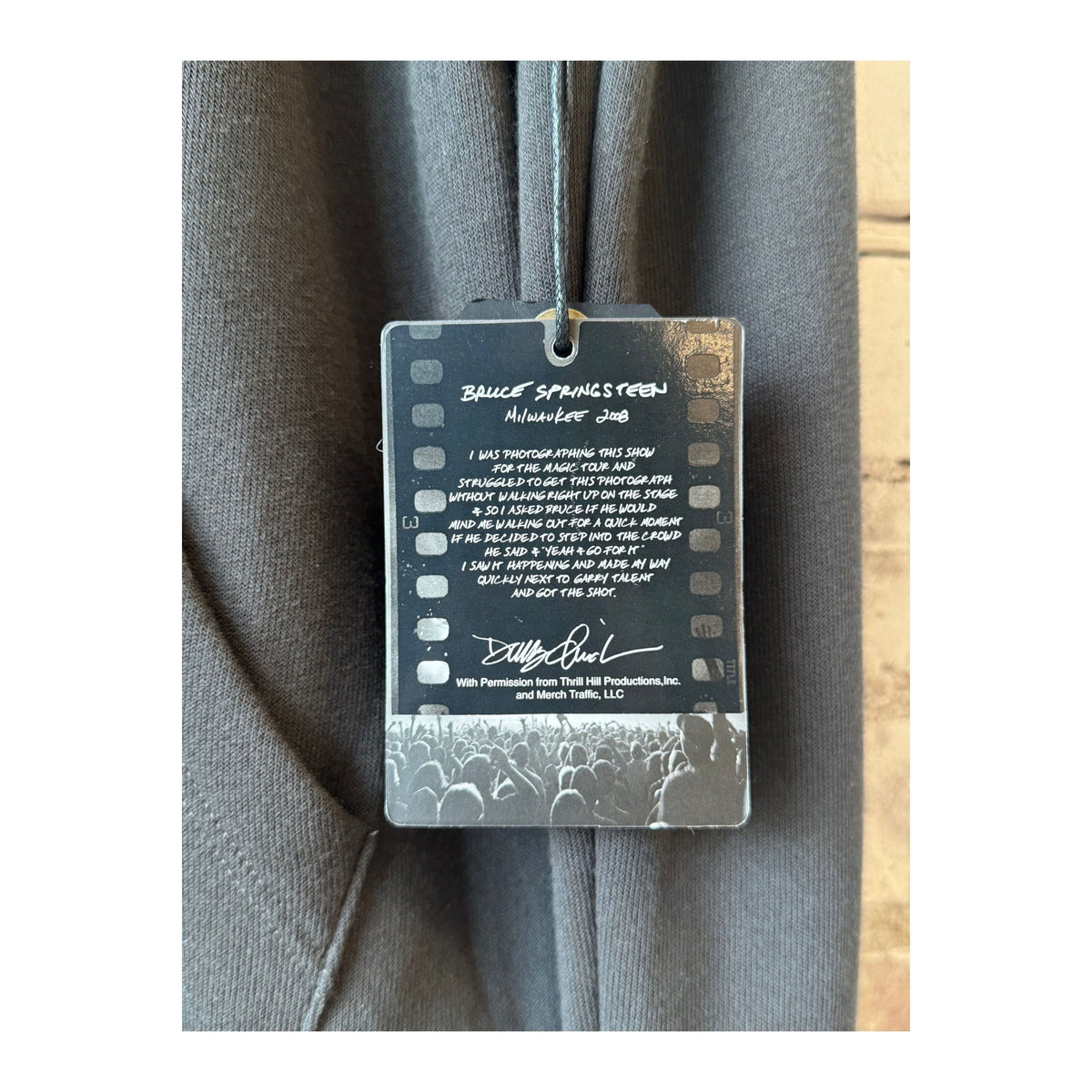 Men's Bruce Crowd pullover hoodie in faded black by Danny Clinch, featuring a casual, comfortable fit and graphic design.