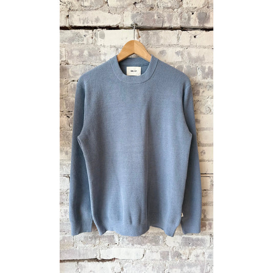 Men's Danny Sweater by NN07 in stone blue, featuring a cozy knit design and classic fit, perfect for casual wear.