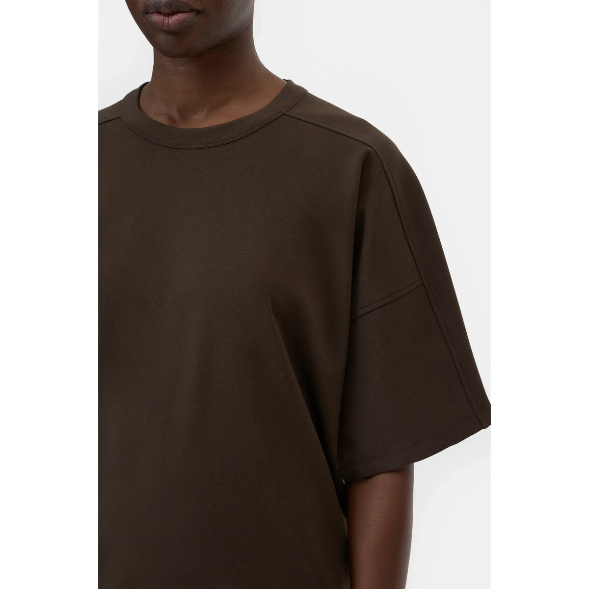 Closed Women's Deep Yoke Dress in Maple Brown, stylish sleeveless dress with a deep yoke detail, perfect for casual wear.
