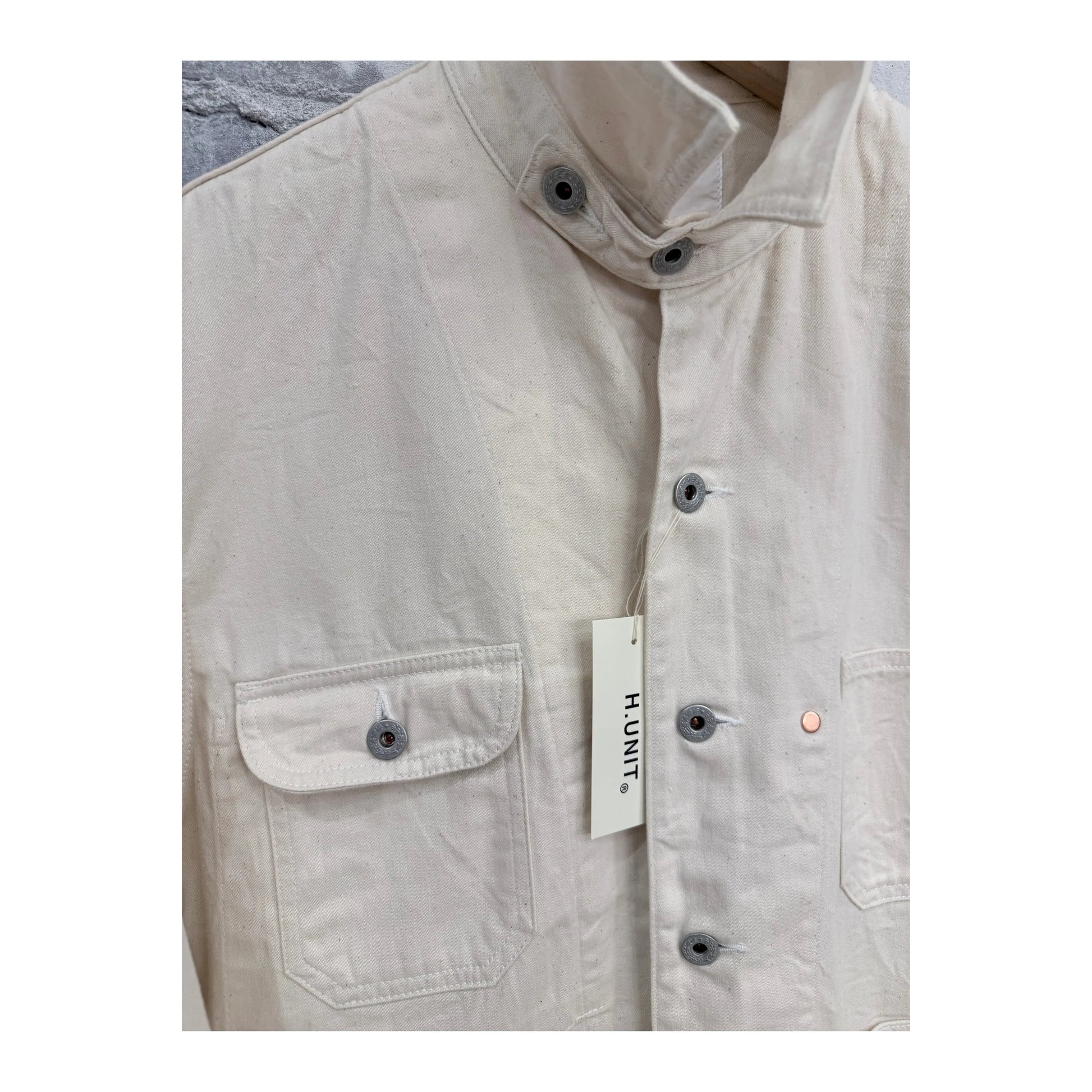 Men's denim one-wash coveralls by H-Unit, featuring a classic design with front pockets and sturdy fabric, suitable for work or casual wear.