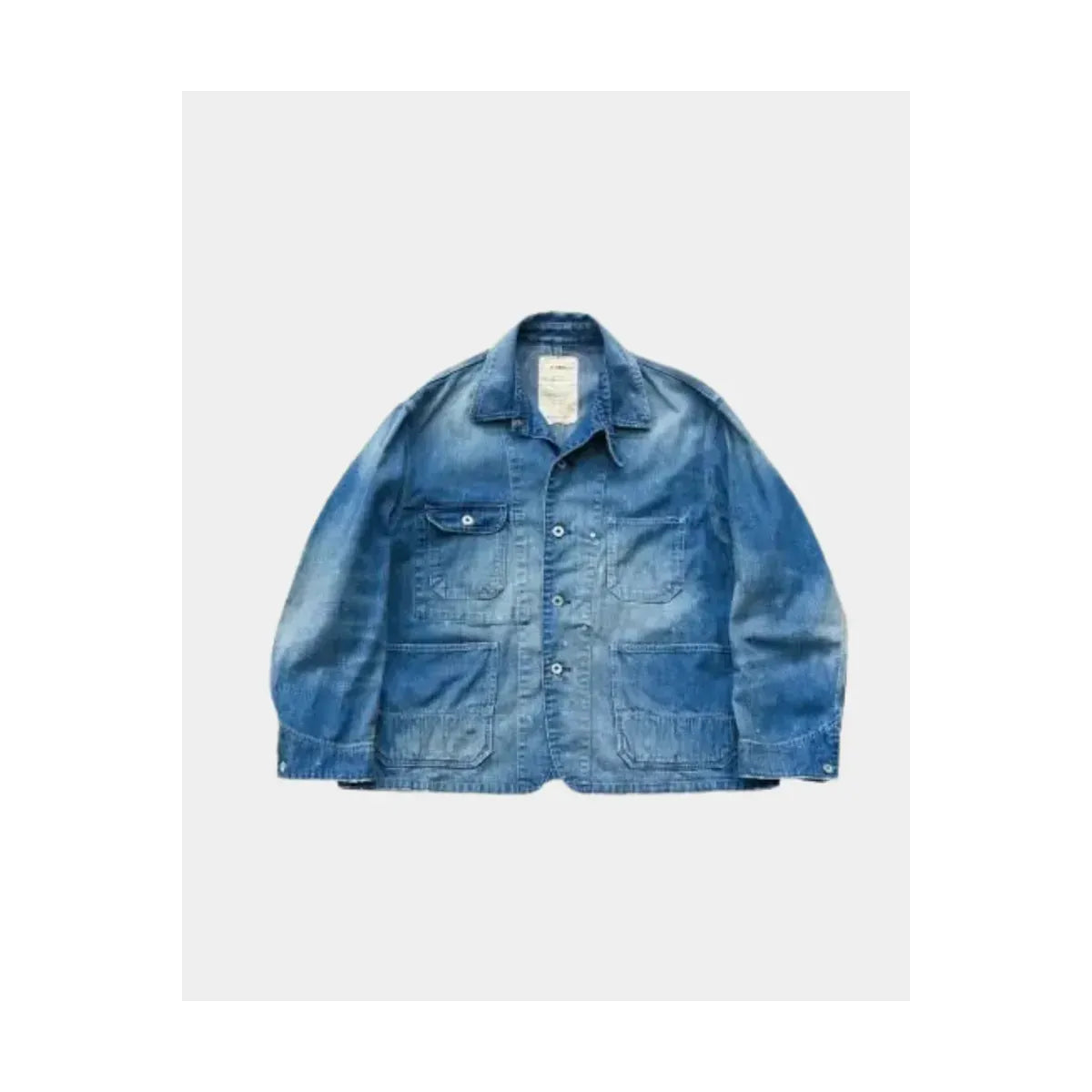 Men's used-wash denim coveralls in indigo by H-Unit, featuring a rugged fit and classic workwear style.