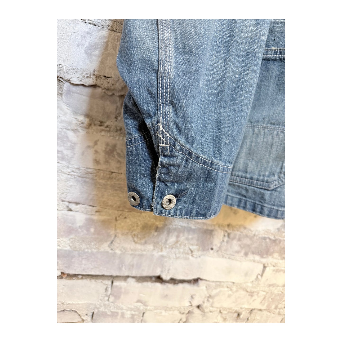 Men's H-Unit used-wash denim coveralls in indigo with functional pockets and durable stitching, perfect for work or casual wear.