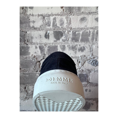Men's Diemme Garda Suede Low Slip-On shoes in navy, featuring a sleek slip-on design and soft suede material.