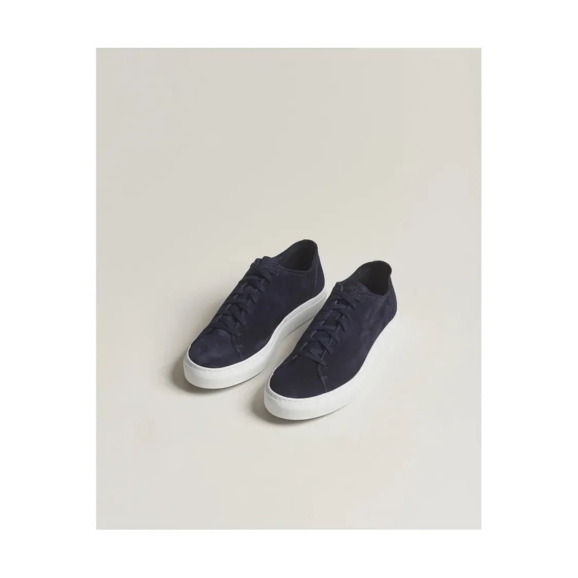 Men's navy Loria Suede Low Sneaker by Diemme featuring navy suede upper and white rubber sole.