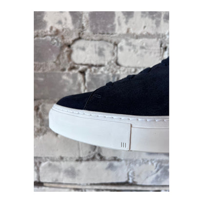 Men's Diemme Loria Suede Low Sneaker in navy, featuring a sleek low-cut design and suede material, displayed on a clean background.