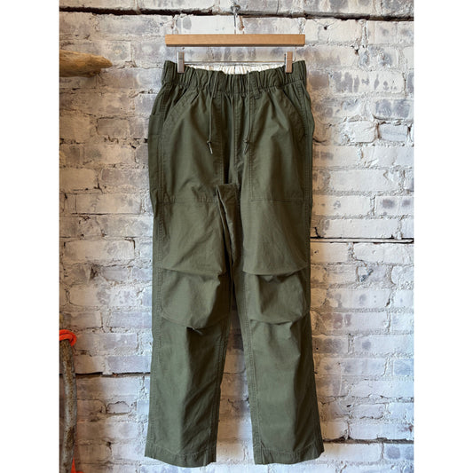 Relwen Drawstring Utility Pant - Olive Drab Slub Canvas Gray