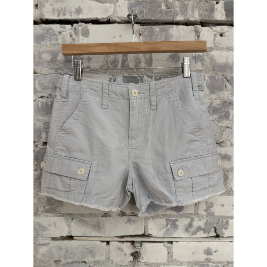 Light blue women's drill shorts by G1 Women's, featuring a casual fit with practical pockets and durable denim fabric.