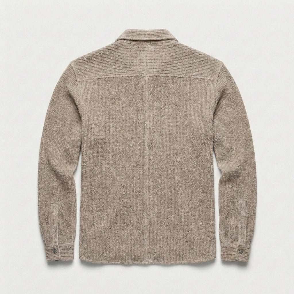 Surfside Supply Dylan Waffle Fleece Shirt Jacket - Camel Heather Rosy Brown