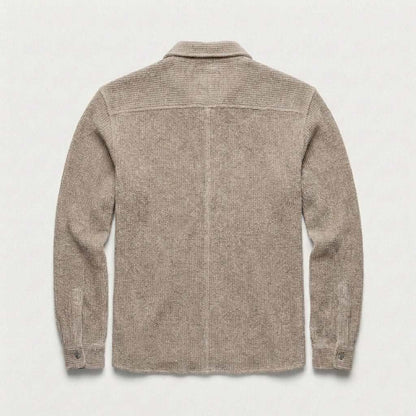 Surfside Supply Dylan Waffle Fleece Shirt Jacket - Camel Heather Rosy Brown