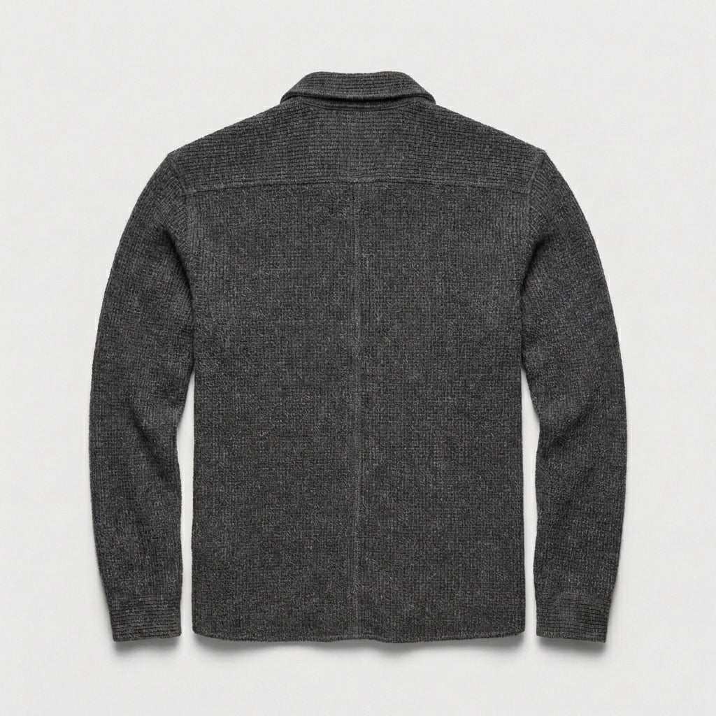 Surfside Supply Dylan Waffle Fleece Shirt Jacket - Charcoal Heather Dark Slate Gray